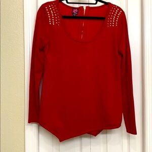 2B bebe Red Long Sleeve Sweater Top